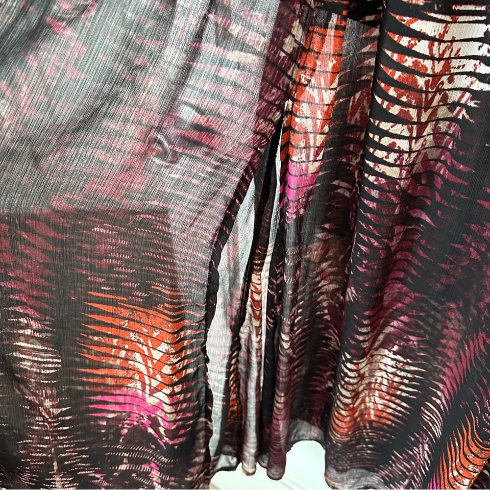Abercrombie & Fitch Sheer Print Maxi Skirt Gypsy Boho Size L - Picture 4 of 8